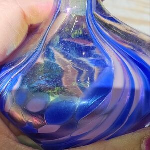Elegant Blue and Purple Glass Perfume Bottle